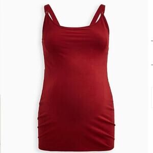Torrid Maternity Nursing Breastfeeding Womens 12 Super Cozy Ruby Red Cami Tank